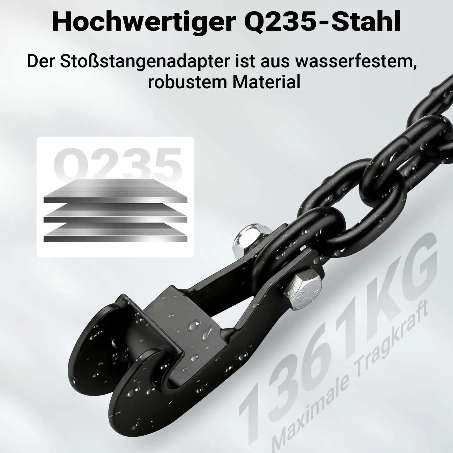 Wiltec Farm Jack – Stoßstangen-Set, 48" Wagenheber bis 3000 kg mit max. Hubhöhe 105 cm plus Stoßstangen-Adapter