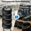 Wiltec Felgenbaum Fahrbar Reifenständer Reifenbaum Felgenständer Reifenwagen bis 225 mm Reifen