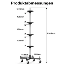Wiltec Felgenbaum Fahrbar Reifenständer Reifenbaum Felgenständer Reifenwagen bis 225 mm Reifen