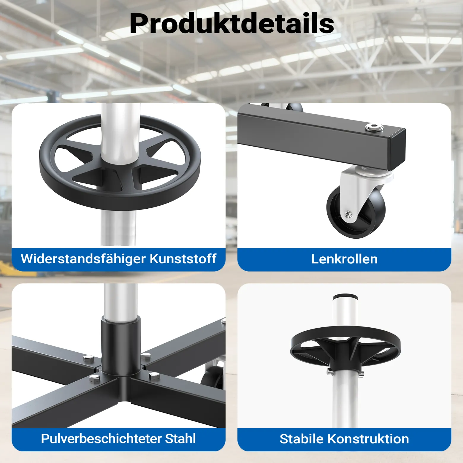 Wiltec Felgenbaum Fahrbar Reifenständer Reifenbaum Felgenständer Reifenwagen bis 225 mm Reifen