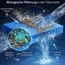 Wiltec Filtermatte Schaumstoff 50 x 50 x 3 cm mittlere Porung 20 ppi für Teichfilter Aquarienfilter Aquarium Filter Außenfilter Wasser