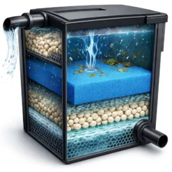 Wiltec Filtermatte Schaumstoff 50 x 50 x 10 cm grobe Porung 10 ppi für Teichfilter Aquarienfilter Aquarium Filter Außenfilter Wasser