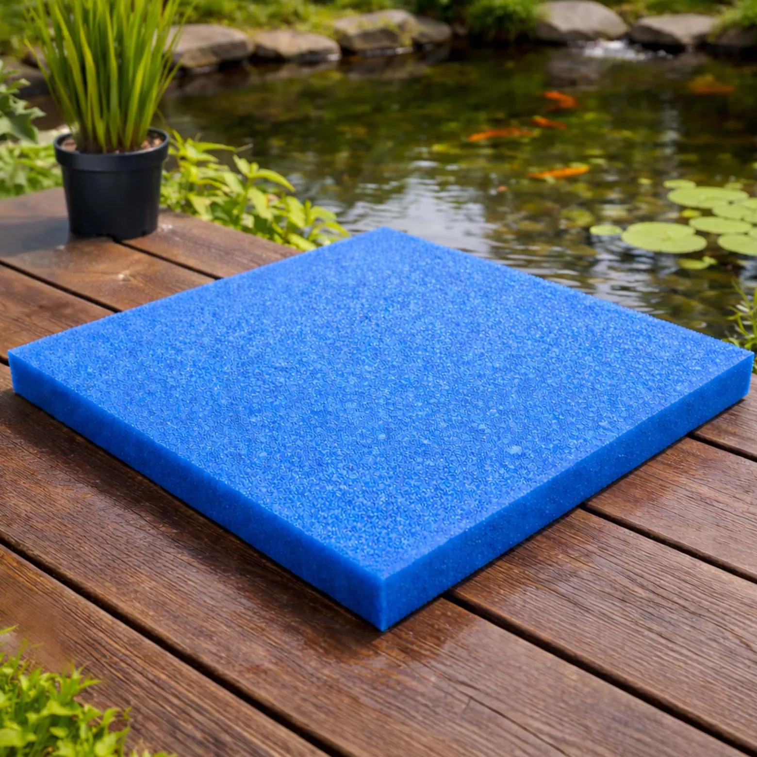 Wiltec Filtermatte Schaumstoff 50 x 50 x 10 cm feine Porung 30 ppi für Teichfilter Aquarienfilter Aquarium Filter Außenfilter Wasser