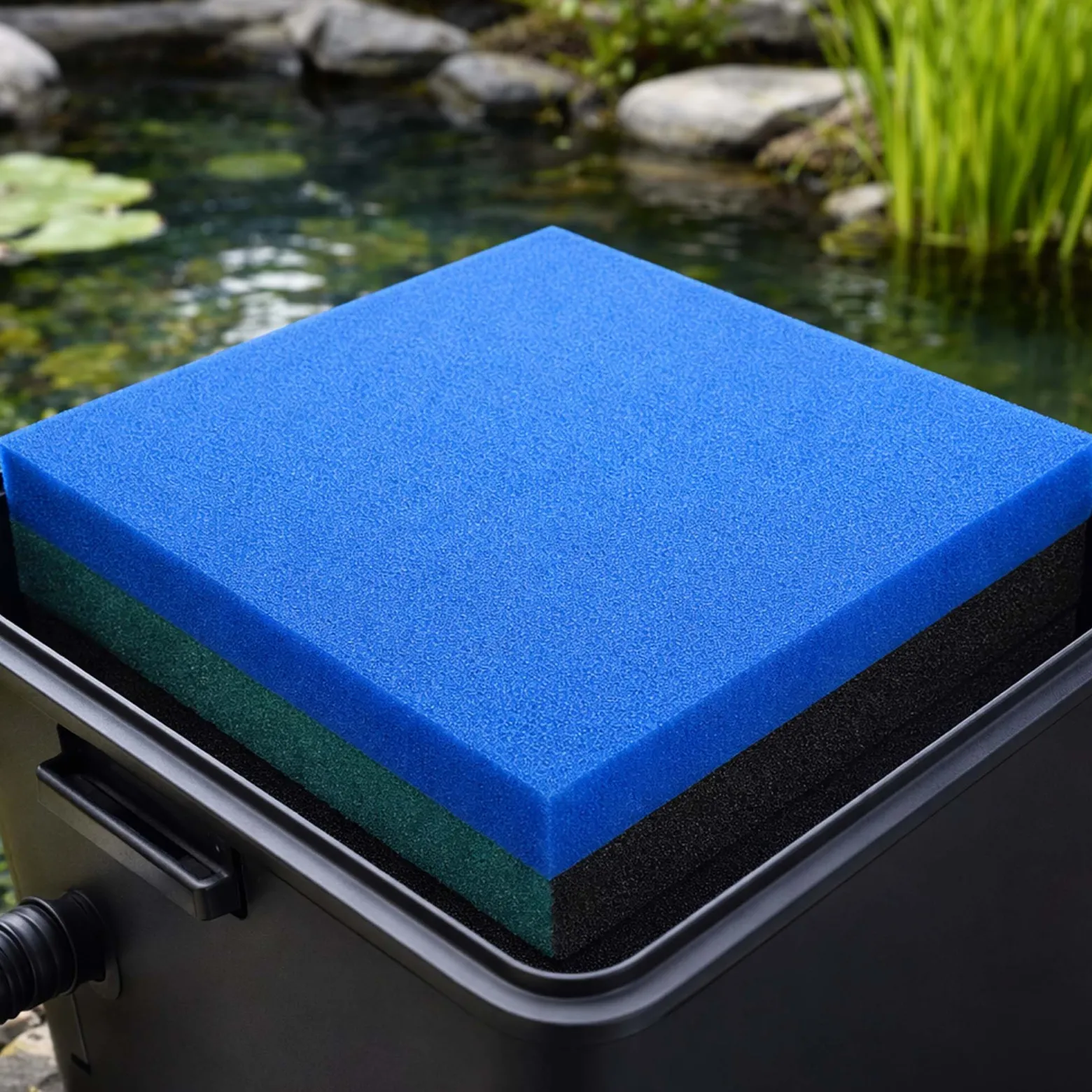 Wiltec Filtermatte Schaumstoff 50 x 50 x 10 cm feine Porung 30 ppi für Teichfilter Aquarienfilter Aquarium Filter Außenfilter Wasser