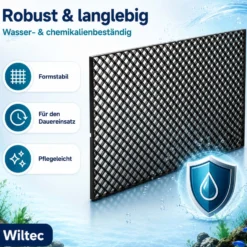Wiltec Filtermedienauflage 68 x 40 x 1,2 cm mit 18 x 18 mm Raster, Unterlage und Trennwand für Filtermedien, Aquarien Filtermaterial