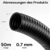 Wiltec Flexibler Förderschlauch 50m Spiralschlauch 32mm (1 1/4") schwarz mit Verstärkungsspirale Bewässerung Wasser Teich
