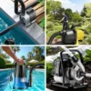 Wiltec Flexibler Förderschlauch 5m Spiralschlauch 19mm (3/4") schwarz mit Verstärkungsspirale Bewässerung Wasser Teich