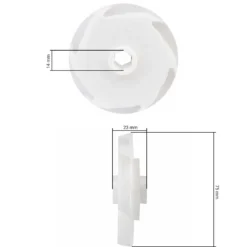 Wiltec Flügelrad für Tiefbrunnenpumpe Ø 75 x 22,8 mm Ersatzteil für Brunnenpumpen