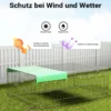 Wiltec Freilaufgehege für Kleintiere, 216 x 116 x 65 cm, stabiles und sicheres Laufstallgitter mit Sonnenschutz und 4 Öffnungen