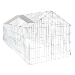 Wiltec Freilaufgehege Kaninchen 180 x 75 x 75 cm, Außengehege und Kleintierstall für Kaninchen, Hasen, Meerschweinchen, Freigehege als Hasenstall