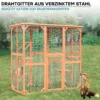 Wiltec Freilaufgehege Katzen 168 x 82 x 166,5 cm mit 6 Liegeflächen, wetterfestes Katzengehege Garten, Katzenhaus mit Drahtgitter und Bitumen Dach