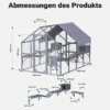 Wiltec Freilaufgehege Katzen 280 x 188 x 188 cm, Katzenfreigehege Holz, Außengehege verschiedene Ebenen, Katzengehege für Garten, Balkon