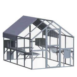 Wiltec Freilaufgehege Katzen 280 x 188 x 188 cm, Katzenfreigehege Holz, Außengehege verschiedene Ebenen, Katzengehege für Garten, Balkon