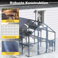 Wiltec Freilaufgehege Katzen 280 x 188 x 188 cm, Katzenfreigehege Holz, Außengehege verschiedene Ebenen, Katzengehege für Garten, Balkon