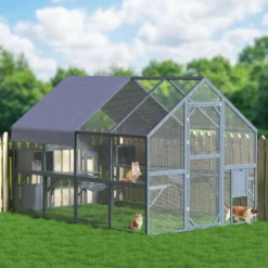 Wiltec Freilaufgehege Katzen 280 x 188 x 188 cm, Katzenfreigehege Holz, Außengehege verschiedene Ebenen, Katzengehege für Garten, Balkon