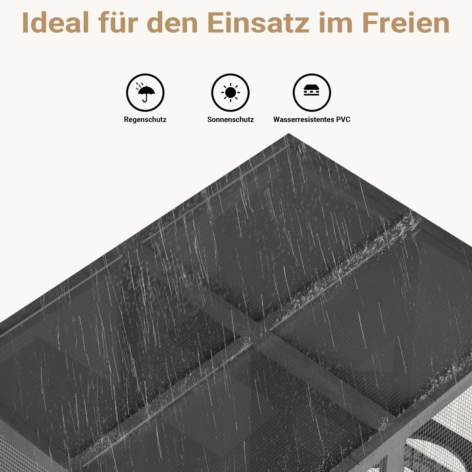 Wiltec Freilaufgehege Katzen 116 x 82 x 175,7 cm, Katzenfreigehege Holz mit PVC-Beschichtung, Außengehege 5 Ebenen, Katzengehege für Garten, Balkon