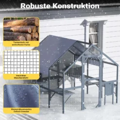 Wiltec Freilaufgehege Katzen 210 x 187 x 187 cm, Katzenfreigehege Holz, Außengehege verschiedene Ebenen, Katzengehege für Garten, Balkon