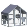 Wiltec Freilaufgehege Katzen 140 x 187 x 187 cm, Katzenfreigehege Holz, Außengehege verschiedene Ebenen, Katzengehege für Garten, Balkon