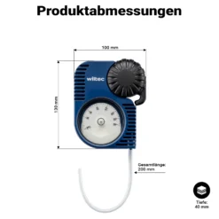 Wiltec Frostschutzprüfer 130 x 100 x 40 mm aus Kunststoff, Kühlmitteltester 0 bis -40 °C, Kühlwasser Messgerät für Ethylenglykol