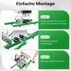 Wiltec Fruchtmühle mit 7 L Trichter, Obstmühle mit Handkurbel, Obstpresse für weiche Früchte wie Trauben und Beeren