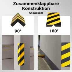 Wiltec Garagen Wandschutz 4 Stück je 400 x 75 x 20 mm, 4er-Set selbstklebender Türkantenschutz für Ihr Auto aus robustem EVA-Material, Einparkhilfe Garage