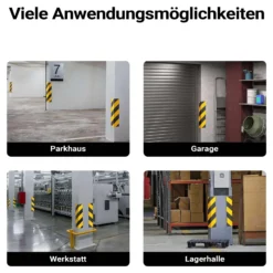 Wiltec Garagen Wandschutz 4 Stück je 400 x 75 x 20 mm, 4er-Set selbstklebender Türkantenschutz für Ihr Auto aus robustem EVA-Material, Einparkhilfe Garage