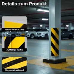 Wiltec Garagen Wandschutz 400 x 75 x 20 mm, Selbstklebender Türkantenschutz für Ihr Auto aus robustem EVA-Material, Einparkhilfe Garage