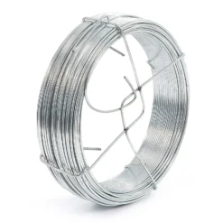 Wiltec Gartendraht Ø 1,1 mm, Wickeldraht 50 m, Bindedraht Stahl verzinkt, Pflanzendraht mit Abrollspinne, flexibler Basteldraht vielseitig