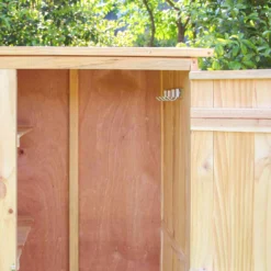 Wiltec Gartenhaus mit 1 Tür in Naturfarbe holz 92 x 57 x 154cm Gerätehaus für den Garten Geräteschuppen Gartenschrank Geräteschrank