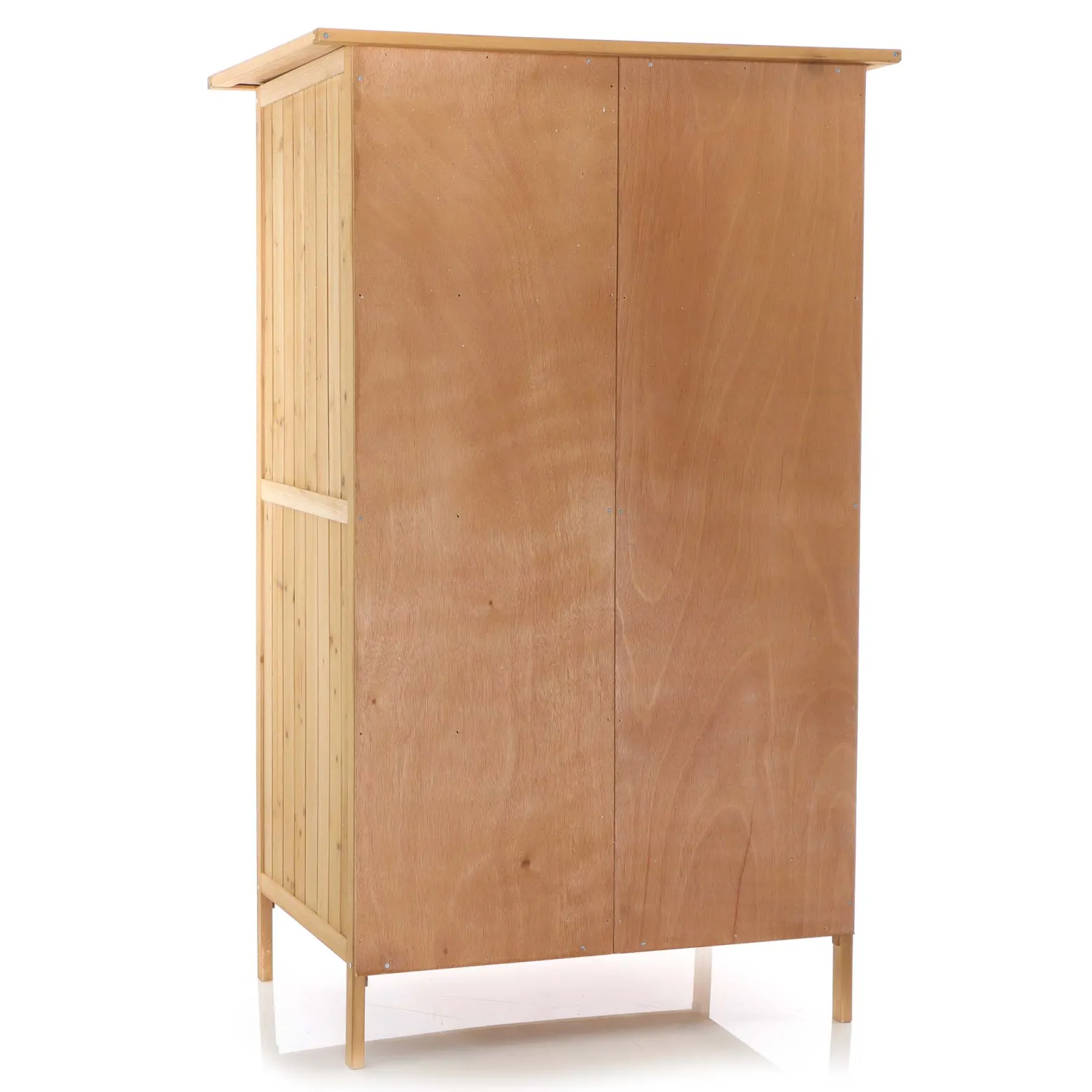 Wiltec Gartenhaus mit 1 Tür in Naturfarbe holz 92 x 57 x 154cm Gerätehaus für den Garten Geräteschuppen Gartenschrank Geräteschrank