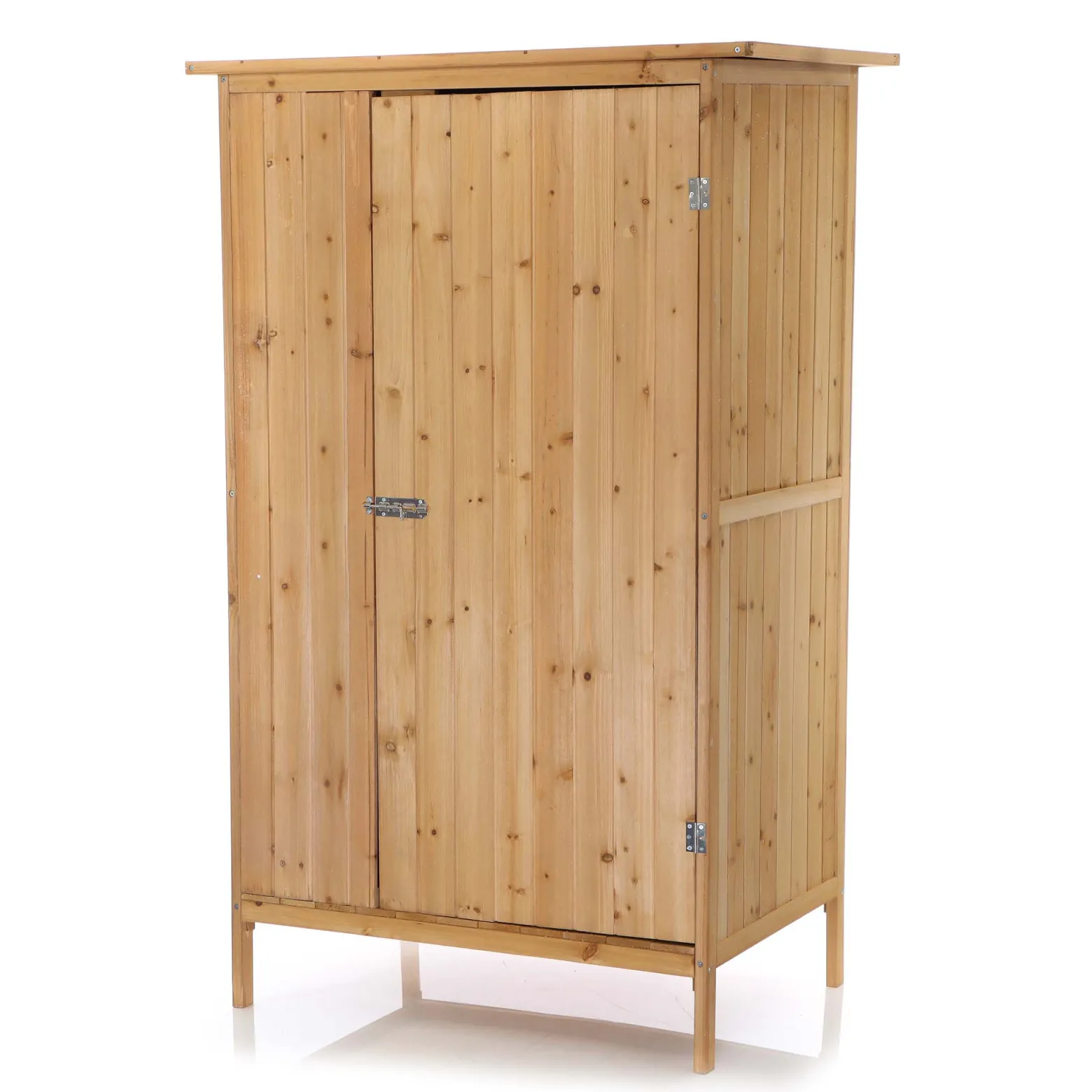 Wiltec Gartenhaus mit 1 Tür in Naturfarbe holz 92 x 57 x 154cm Gerätehaus für den Garten Geräteschuppen Gartenschrank Geräteschrank