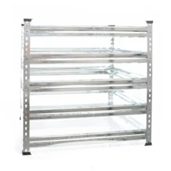 Wiltec Gartenkomposter 90 x 90 x 90 cm, Komposter aus Metall, Kompostbehälter für 720 Liter Kompost, verzinkter Biokomposter für Bioabfall