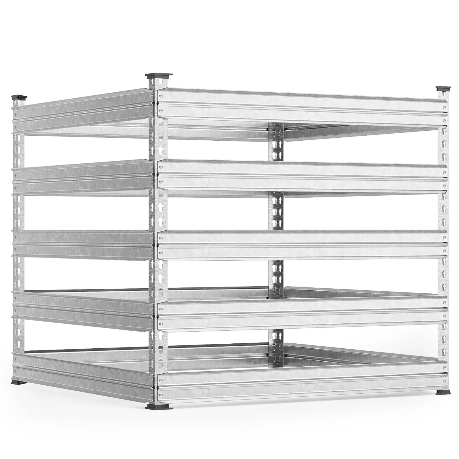 Wiltec Gartenkomposter 100 x 100 x 90 cm, Komposter aus Metall, Kompostbehälter für 900 Liter Kompost, verzinkter Biokomposter für Bioabfall