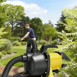 Wiltec Gartenpumpe 2800l/h, 600W, mit Tragegriff & Wasserablassschraube, max. Förderhöhe 35m, für Süßwasser Hauswasserwerk Wasserpumpe Bewässerungspumpe Regenwasserpumpe