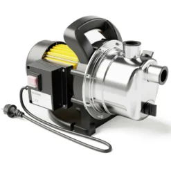 Wiltec Gartenpumpe 2800l/h, 600W, Tragegriff & Wasserablassschraube, max. Förderhöhe 35m, rostfreier Stahl Hauswasserwerk Wasserpumpe Bewässerungspumpe Regenwasserpumpe