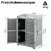 Wiltec Gartentisch mit Unterschrank und Arbeitsplatte, grau, Pflanztisch mit Schutzleisten für Gartenarbeiten, Holzschrank Werkzeugschrank Arbeitstisch für Garten