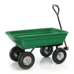Wiltec Gartenwagen mit Kippfunktion bis 200 kg, Handwagen mit 50 l Volumen, Bollerwagen für Gartenarbeit, Handkarren für u. a. Rasen, Kies u. Schlamm