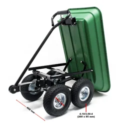 Wiltec Gartenwagen mit Kippfunktion bis 200 kg, Handwagen mit 50 l Volumen, Bollerwagen für Gartenarbeit, Handkarren für u. a. Rasen, Kies u. Schlamm