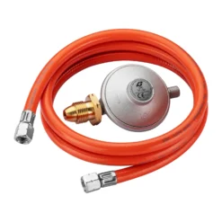 Wiltec Gasdruckminderer UK, Gasdruckregler 700 mbar, 1,5 m Gasschlauch mit Druckminderer, Druckregler für große Geräte, Gasregler für Gasheizgebläse