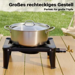 Wiltec Gaskocher 450g/h 7kW Outdoor Campingkocher Camping Antrieb mit Propangas/ Butangas Gasbrenner Kocher Gas Hockerkocher