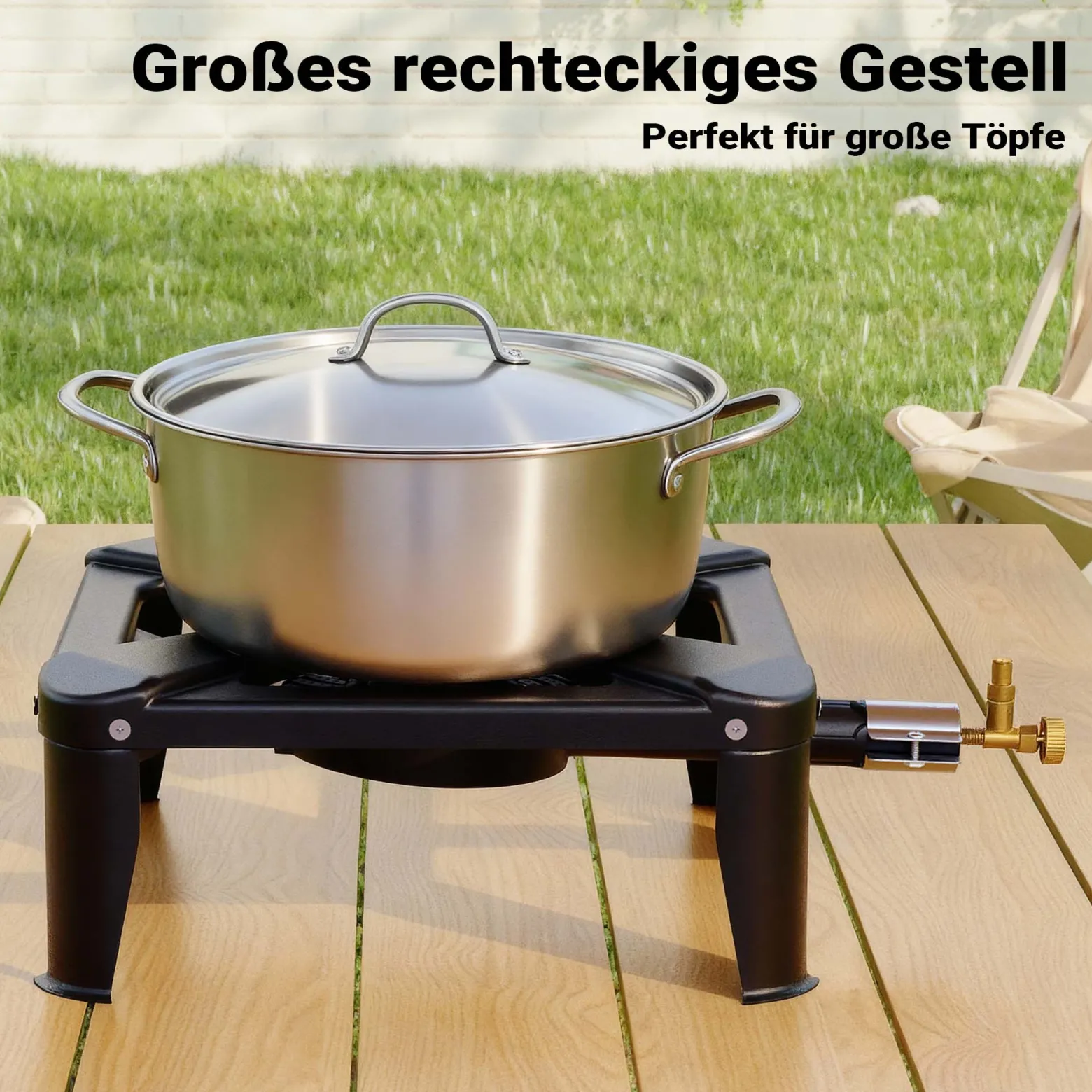 Wiltec Gaskocher 450g/h 7kW Outdoor Campingkocher Camping Antrieb mit Propangas/ Butangas Gasbrenner Kocher Gas Hockerkocher