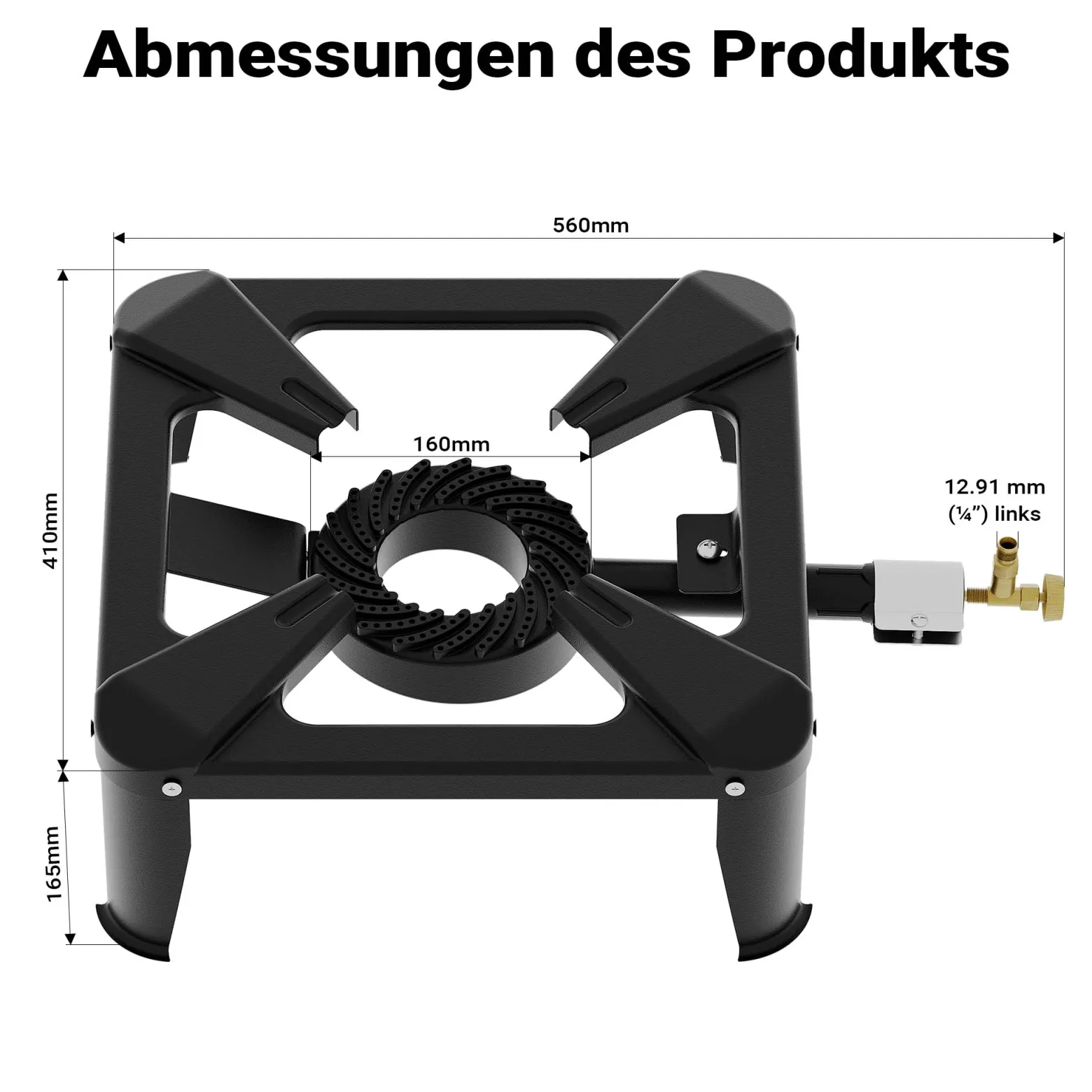 Wiltec Gaskocher 450g/h 7kW Outdoor Campingkocher Camping Antrieb mit Propangas/ Butangas Gasbrenner Kocher Gas Hockerkocher