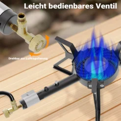 Wiltec Gaskocher max. 8 kW Nutzung mit 50 mbar Regler Betrieb mit Propangas oder Butangas Campingkocher Gas max. 8,0 kW bei 37 mbar Regler Outdoor Camping