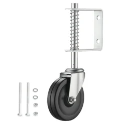 Wiltec gefederte Torlaufrolle, Schiebetorrolle bis 68 kg, Laufrolle mit 100 mm PVC-Rad, Lenkrolle für Schiebetor und Gartentor, hochwertige Torrolle