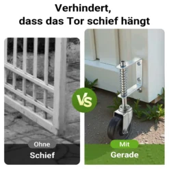 Wiltec gefederte Torlaufrolle, Schiebetorrolle bis 68 kg, Laufrolle mit 100 mm PVC-Rad, Lenkrolle für Schiebetor und Gartentor, hochwertige Torrolle