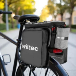 Wiltec Gepäckträgertasche grau, Fahrradtasche Gepäckträger bis 20 l Stauraum, wasserresistente Fahrrad Tasche, Gepäcktasche leichte Handhabung