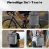 Wiltec Gepäckträgertasche grau, Fahrradtasche Rucksack 25 l Stauraum, Gepäcktasche mit Laptopfach, wasserresistente Fahrrad Tasche