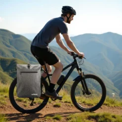 Wiltec Gepäckträgertasche grau, Fahrradtasche Rucksack 25 l Stauraum, Gepäcktasche mit Laptopfach, wasserresistente Fahrrad Tasche
