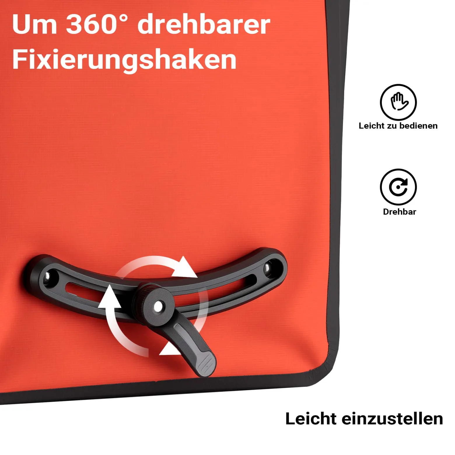 Wiltec Gepäckträgertasche rot, Fahrradtasche Gepäckträger 22 l Stauraum, wasserresistente Fahrrad Tasche, Gepäcktasche leichte Handhabung