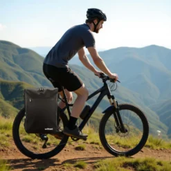 Wiltec Gepäckträgertasche schwarz, Fahrradtasche Rucksack 25 l Stauraum, Gepäcktasche mit Laptopfach, wasserresistente Fahrrad Tasche